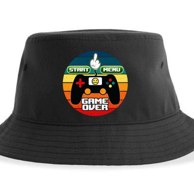 Funny Retro Game Over Gamer Sustainable Bucket Hat