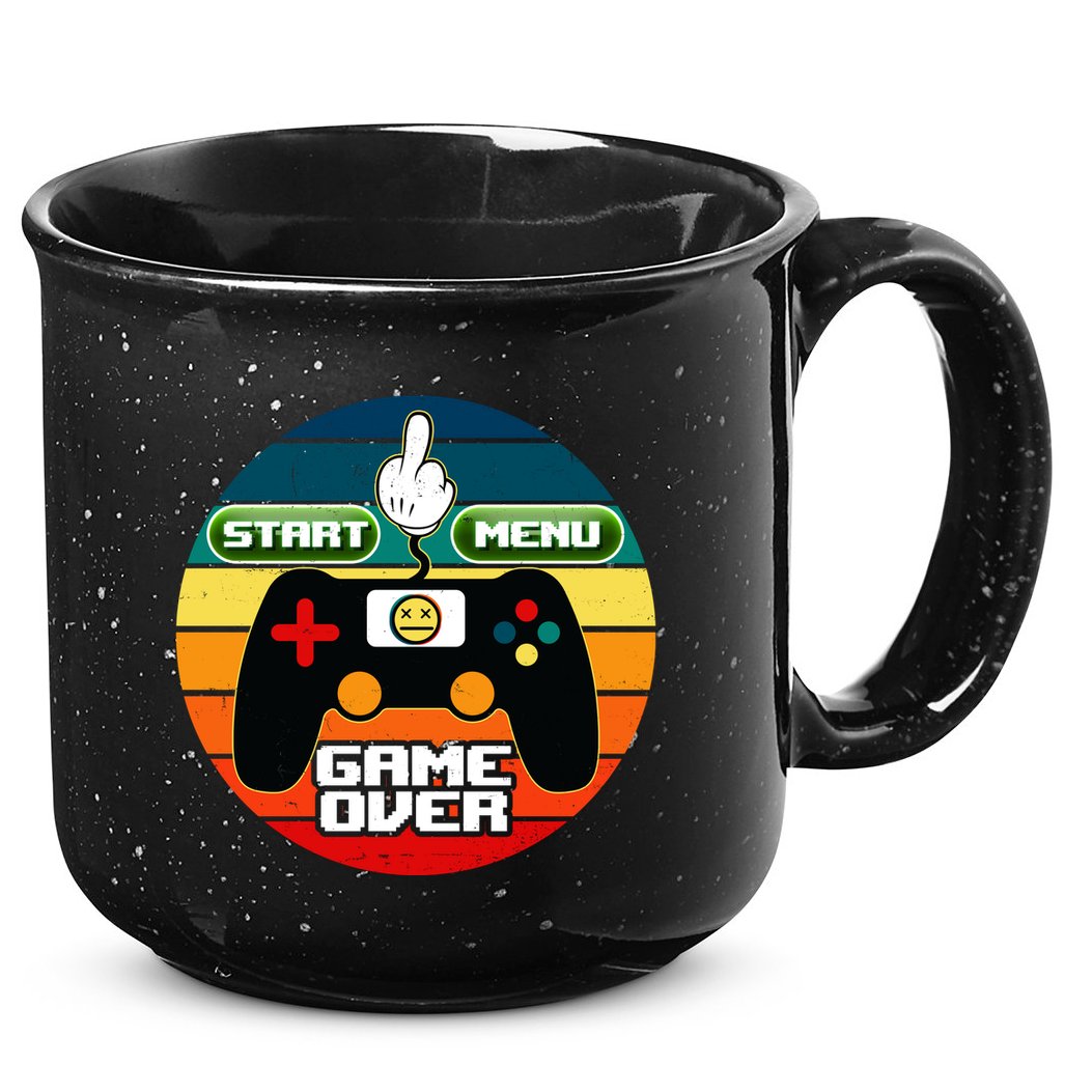 Funny Retro Game Over Gamer 15oz Campfire Ceramic Mug