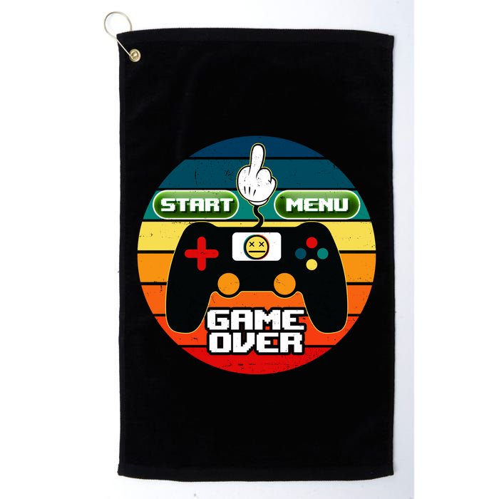 Funny Retro Game Over Gamer Golf Towel