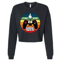 Funny Retro Game Over Gamer Cropped Pullover Crew