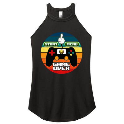 Funny Retro Game Over Gamer Women's Perfect Tri Rocker Tank