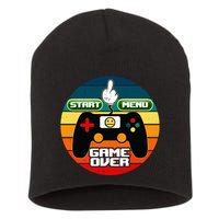 Funny Retro Game Over Gamer Short Acrylic Beanie