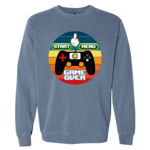 Funny Retro Game Over Gamer Garment-Dyed Sweatshirt