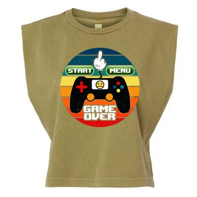 Funny Retro Game Over Gamer Garment-Dyed Women's Muscle Tee