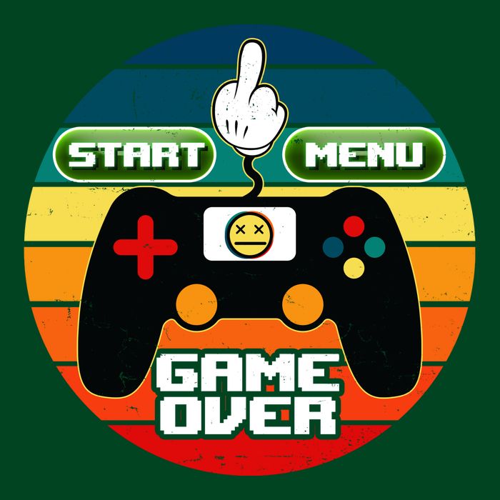 Funny Retro Game Over Gamer Button