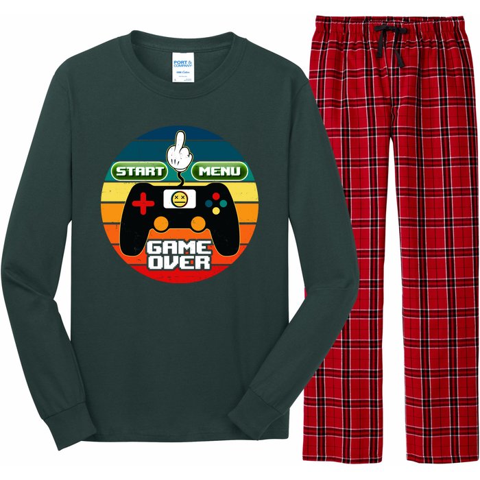 Funny Retro Game Over Gamer Long Sleeve Pajama Set