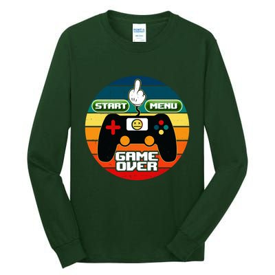 Funny Retro Game Over Gamer Tall Long Sleeve T-Shirt