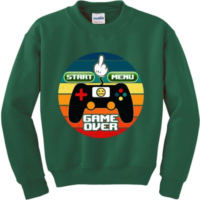 Funny Retro Game Over Gamer Kids Sweatshirt