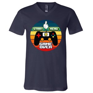 Funny Retro Game Over Gamer V-Neck T-Shirt