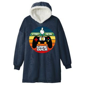 Funny Retro Game Over Gamer Hooded Wearable Blanket