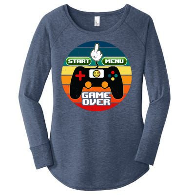 Funny Retro Game Over Gamer Women's Perfect Tri Tunic Long Sleeve Shirt