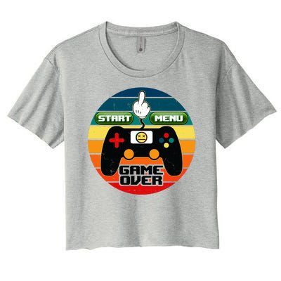 Funny Retro Game Over Gamer Women's Crop Top Tee