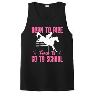 Funny Racing Gift Born Ride Horse Forced To Go To School PosiCharge Competitor Tank