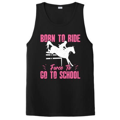 Funny Racing Gift Born Ride Horse Forced To Go To School PosiCharge Competitor Tank