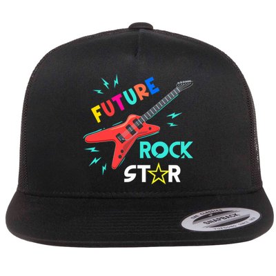 Future Rockstar Guitar Music Flat Bill Trucker Hat