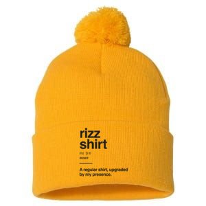 Funny Rizz Gen Z Gen Alpha Slang Charisma Meme Rizz Pom Pom 12in Knit Beanie