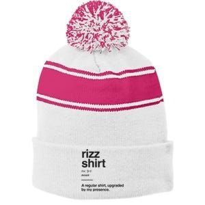 Funny Rizz Gen Z Gen Alpha Slang Charisma Meme Rizz Stripe Pom Pom Beanie