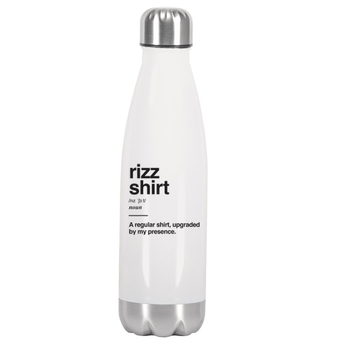 Funny Rizz Gen Z Gen Alpha Slang Charisma Meme Rizz Stainless Steel Insulated Water Bottle