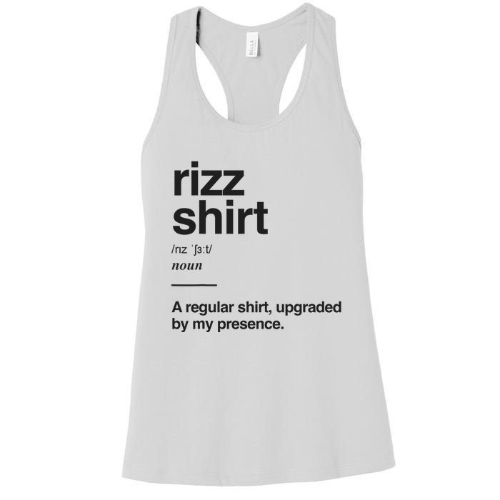 Funny Rizz Gen Z Gen Alpha Slang Charisma Meme Rizz Women's Racerback Tank