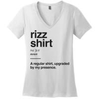 Funny Rizz Gen Z Gen Alpha Slang Charisma Meme Rizz Women's V-Neck T-Shirt