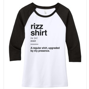 Funny Rizz Gen Z Gen Alpha Slang Charisma Meme Rizz Women's Tri-Blend 3/4-Sleeve Raglan Shirt