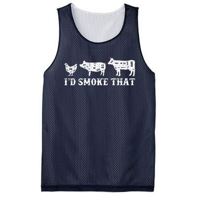 Funny Retro Grilling BBQ Smoker Chef Dad Gift Id Smoke That Mesh Reversible Basketball Jersey Tank