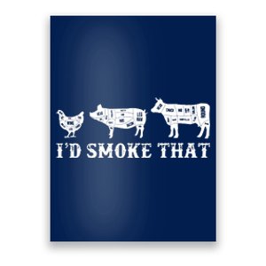 Funny Retro Grilling BBQ Smoker Chef Dad Gift Id Smoke That Poster