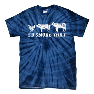 Funny Retro Grilling BBQ Smoker Chef Dad Gift Id Smoke That Tie-Dye T-Shirt