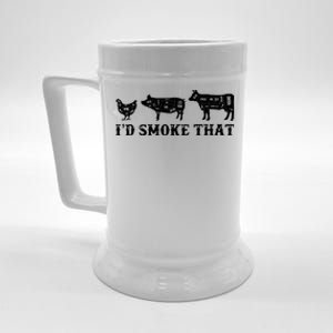 Funny Retro Grilling BBQ Smoker Chef Dad Gift Id Smoke That Beer Stein