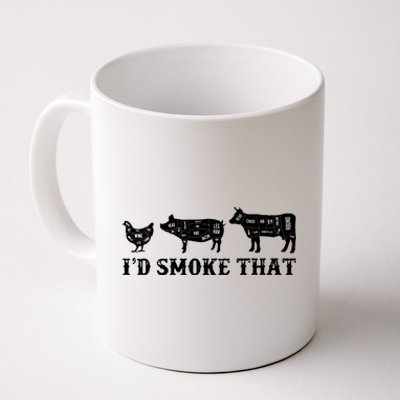 Funny Retro Grilling BBQ Smoker Chef Dad Gift Id Smoke That Coffee Mug