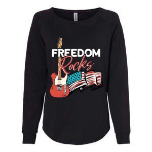 Freedom Rocks Gift Patriotic American Flag Outfit 4th Of July Gift Womens California Wash Sweatshirt