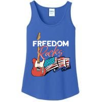 Freedom Rocks Gift Patriotic American Flag Outfit 4th Of July Gift Ladies Essential Tank