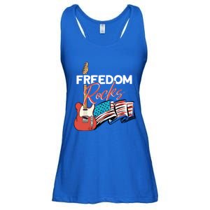 Freedom Rocks Gift Patriotic American Flag Outfit 4th Of July Gift Ladies Essential Flowy Tank