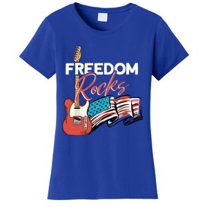 Freedom Rocks Gift Patriotic American Flag Outfit 4th Of July Gift Women's T-Shirt