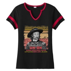 Funny Reaction George Armstrong Custer Little Bighorn Ladies Halftime Notch Neck Tee