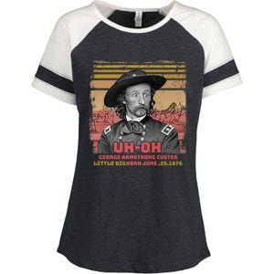 Funny Reaction George Armstrong Custer Little Bighorn Enza Ladies Jersey Colorblock Tee