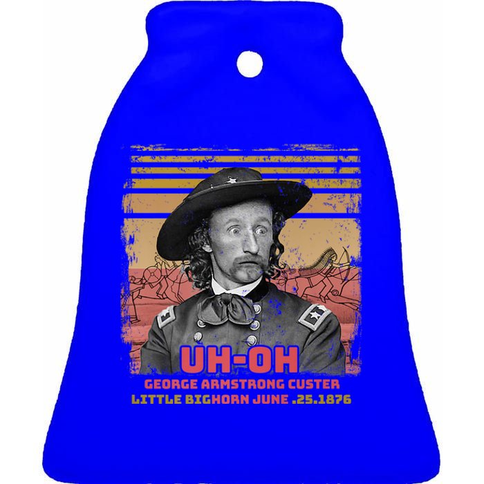 Funny Reaction George Armstrong Custer Little Bighorn Ceramic Bell Ornament