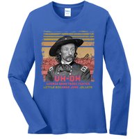 Funny Reaction George Armstrong Custer Little Bighorn Ladies Long Sleeve Shirt