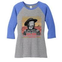 Funny Reaction George Armstrong Custer Little Bighorn Women's Tri-Blend 3/4-Sleeve Raglan Shirt