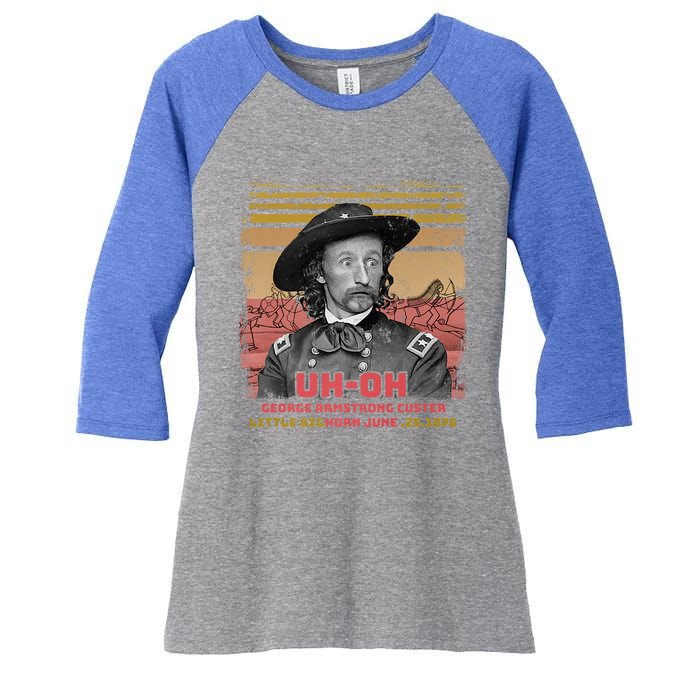 Funny Reaction George Armstrong Custer Little Bighorn Women's Tri-Blend 3/4-Sleeve Raglan Shirt