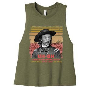 Funny Reaction George Armstrong Custer Little Bighorn Women's Racerback Cropped Tank