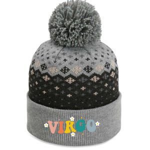 Floral Retro Groovy Virgo Astrology Zodiac Sign Gift The Baniff Cuffed Pom Beanie