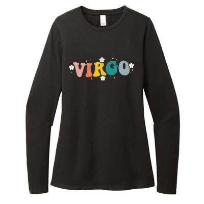 Floral Retro Groovy Virgo Astrology Zodiac Sign Gift Womens CVC Long Sleeve Shirt