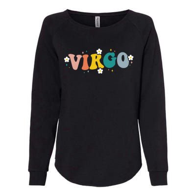 Floral Retro Groovy Virgo Astrology Zodiac Sign Gift Womens California Wash Sweatshirt