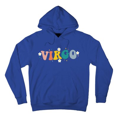 Floral Retro Groovy Virgo Astrology Zodiac Sign Gift Hoodie