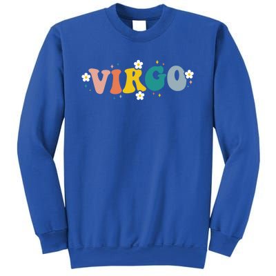 Floral Retro Groovy Virgo Astrology Zodiac Sign Gift Sweatshirt