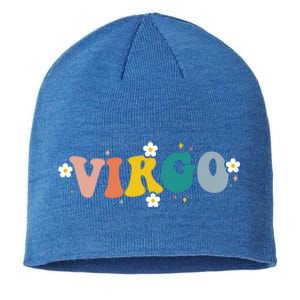 Floral Retro Groovy Virgo Astrology Zodiac Sign Gift Sustainable Beanie