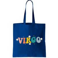 Floral Retro Groovy Virgo Astrology Zodiac Sign Gift Tote Bag