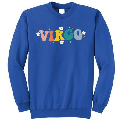 Floral Retro Groovy Virgo Astrology Zodiac Sign Gift Tall Sweatshirt