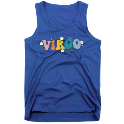 Floral Retro Groovy Virgo Astrology Zodiac Sign Gift Tank Top